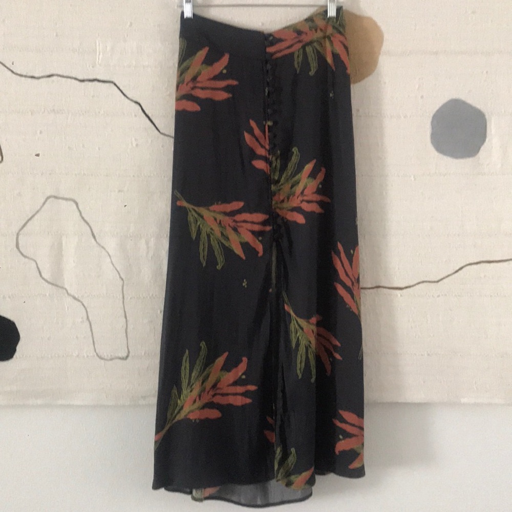 Floral Button Silk Skirt from Free People